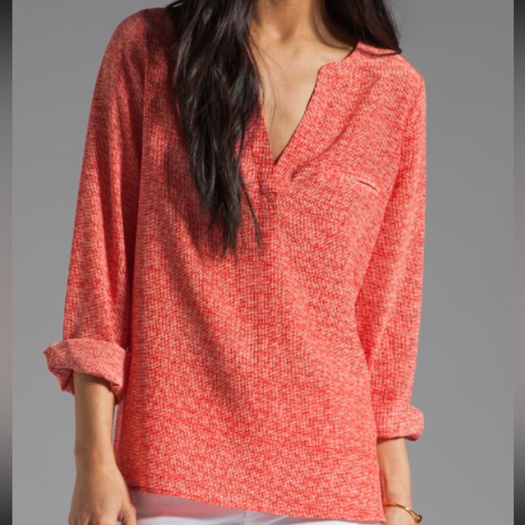 Joie Silk Marsher Textural Print Blouse | Sz Xs
